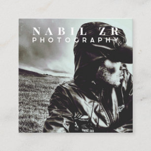 Carte De Visite Carré photographie moderne minimaliste en noir et blanc