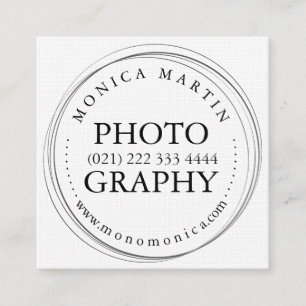 Carte De Visite Carré Photographie Professionnel réduit