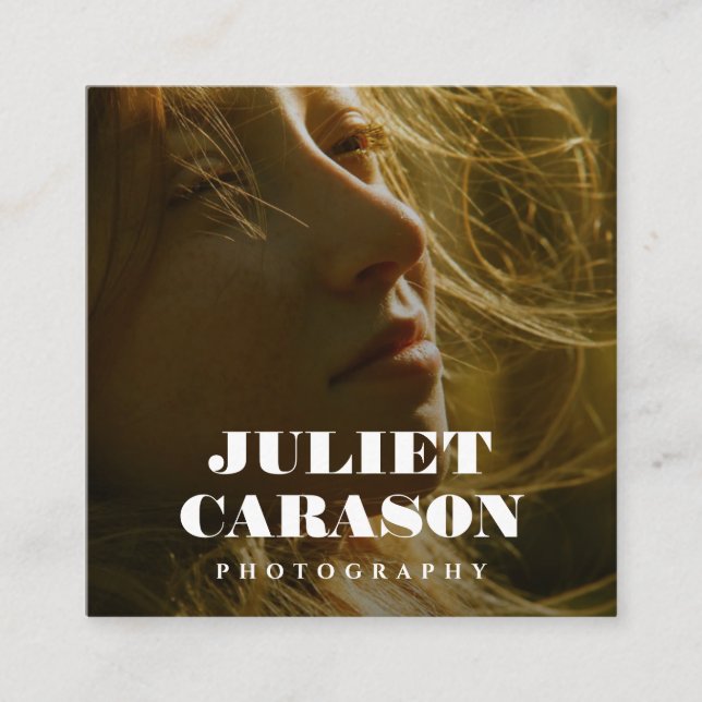 Carte De Visite Carré Photography Bold Typography Full photo  (Devant)