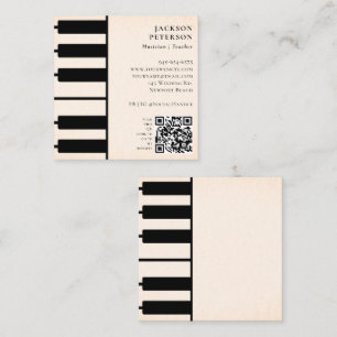 Carte De Visite Carré Piano Keys Pianiste Musicien Musique Enseignant Pê