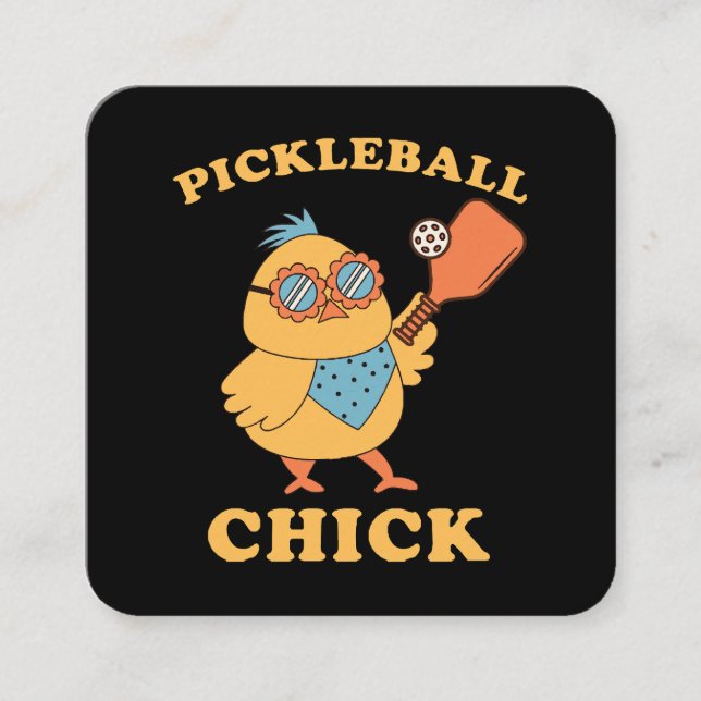 Carte De Visite Carré Pickleball Chick - rétro (Devant)