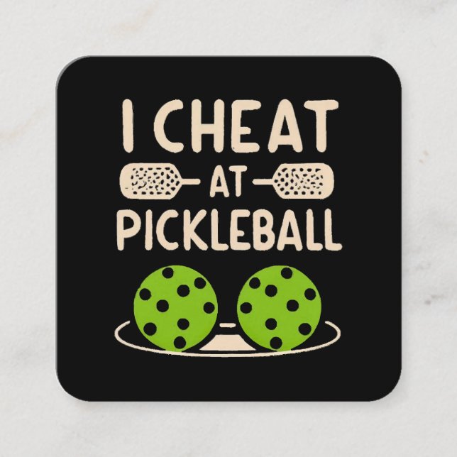 Carte De Visite Carré Pickleball Drôle (Devant)