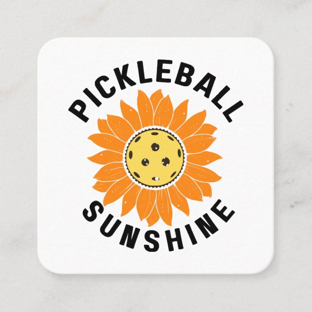 Carte De Visite Carré Pickleball soleil (Devant)