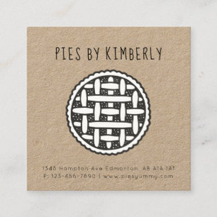 Carte De Visite Carré Pie Boulangerie Business Simple Minimaliste Modern