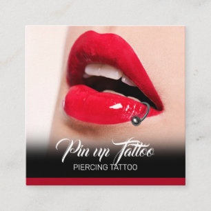 Carte De Visite Carré Piercing Studio Tatouage spécialiste du perçage