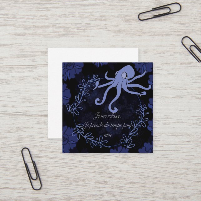 Carte De Visite Carré pieuvre (Devant/Arrière en situation)