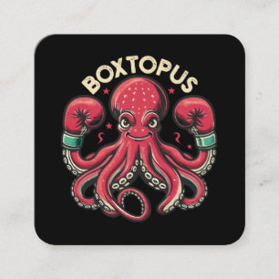 Carte De Visite Carré Pieuvre Boxeuse - Boxtopus