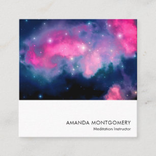 Carte De Visite Carré Pink & Blue Galaxy & Stars Abstract
