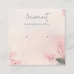 Carte De Visite Carré Pink Blush Cherry Blossom Stud Earring Holder