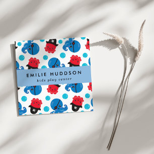 Carte De Visite Carré Pirate Octopus, Centre de jeux pour enfants, Centr