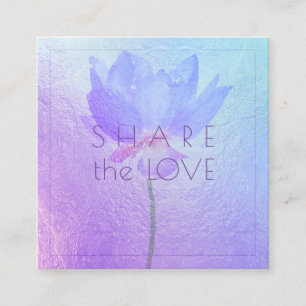 Carte De Visite Carré PixDezines Blue Lotus Partager l'Amour