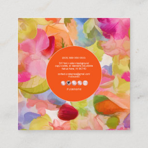 Carte De Visite Carré PixDezines O'kika Aquarelle Fleurs, Orchidées