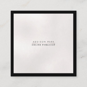 Carte De Visite Carré PixDezines Simple Élégant, Noir+Blanc Prématuré