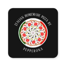 Pizza pepperoni drapeau italien noir professionnel