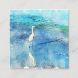 Carte De Visite Carré Plage tropicale dans le bleu turquoise d'Aqua Turq