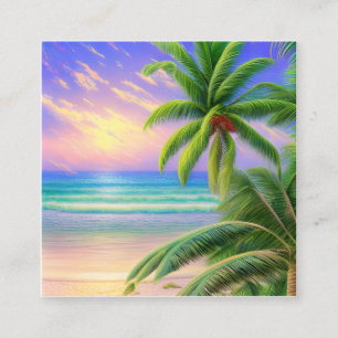 Carte De Visite Carré Plages tropicales avec leur sable blanc et cristal