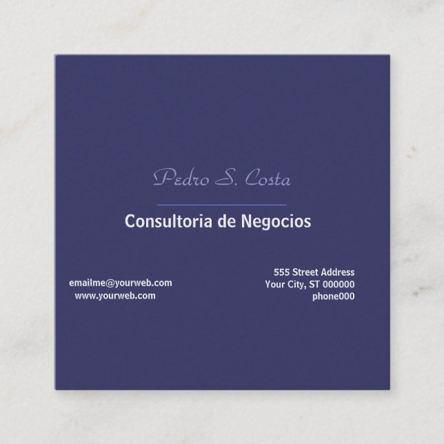 Carte De Visite Carré Plain Simplicity Purple I Freelancer Unique Cool (Devant)