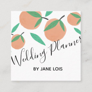 Carte De Visite Carré Planificateur de mariage Oranges dessinées à la ma