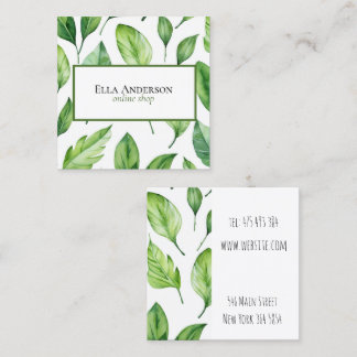 Carte De Visite Carré plante feuille vert