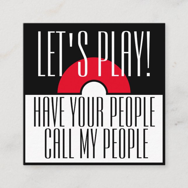 Carte De Visite Carré Playdate enfant amusant  (Devant)