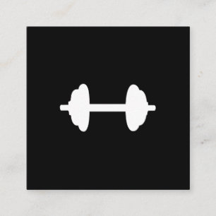 Carte De Visite Carré Poids fitness Simple Noir et Blanc