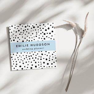 Carte De Visite Carré Points dalmatiens, Points dalmatiens, Noir et Blan