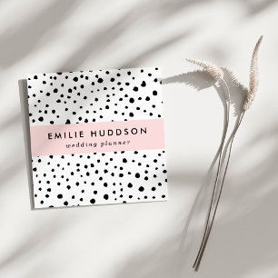 Carte De Visite Carré Points dalmatiens, Points dalmatiens, Noir et Blan