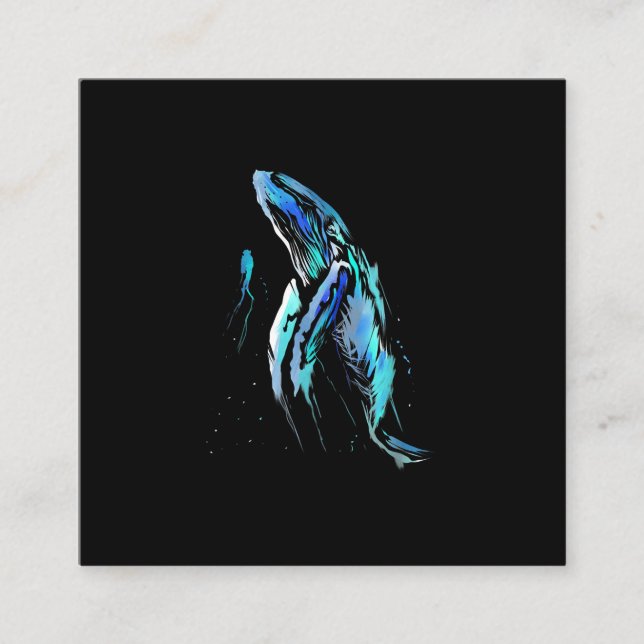 Carte De Visite Carré Poison de Whale Swimming Diving (Devant)