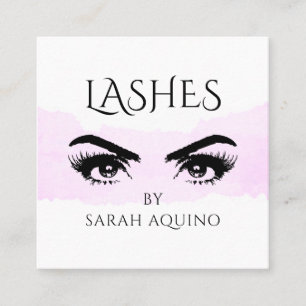 Carte De Visite Carré Poitrine d'artiste de maquillage couleur rose pâle