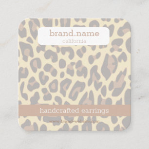 Carte De Visite Carré Poitrine de bijoux artisanale léopard