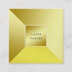 Carte De Visite Carré Polygone d'or moderne géométrique Contemporain