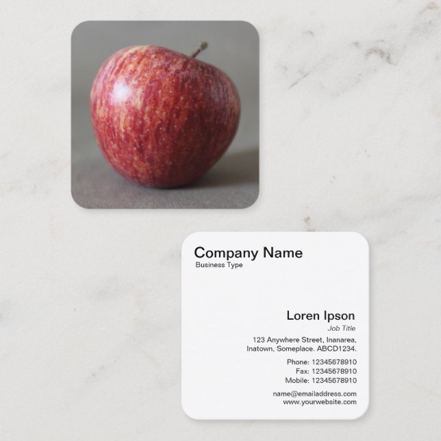 Carte De Visite Carré Pomme 02 (Devant / Derrière)