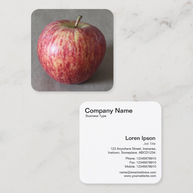 Carte De Visite Carré Pomme 03 (Devant / Derrière)