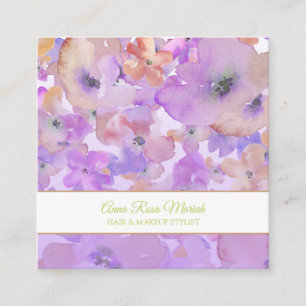 Carte De Visite Carré *~* Populaire Chic Floral Motif Spa Beauté des fil