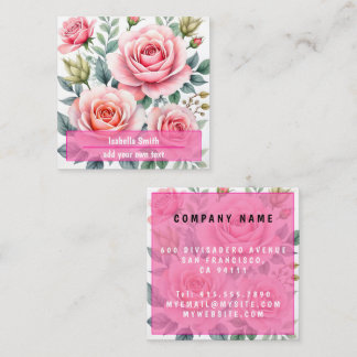 Carte De Visite Carré Popular Luxury Pink Roses Beautiful Collection