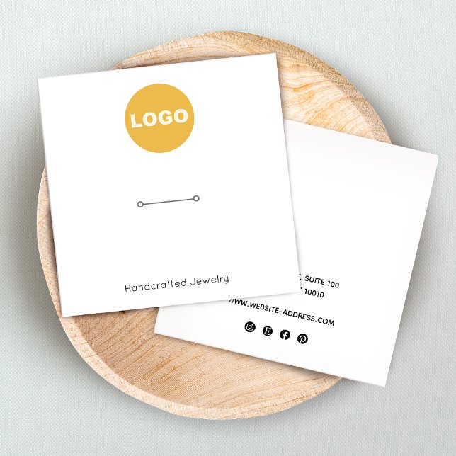 Carte De Visite Carré Porte-anneau Ajouter un Carré de logo (Créateur téléchargé)