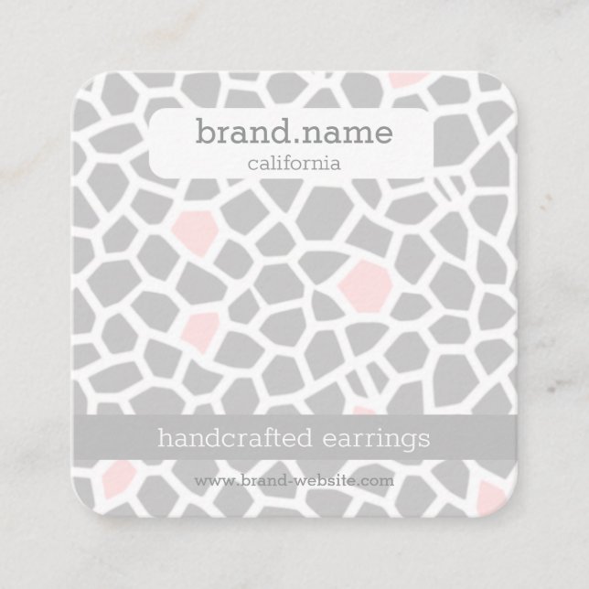 Carte De Visite Carré Porte-bijoux à peau de serpent rose (Devant)