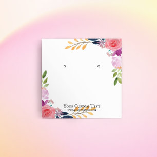 Carte De Visite Carré Porte-bijoux ・ Aquarelle Florale