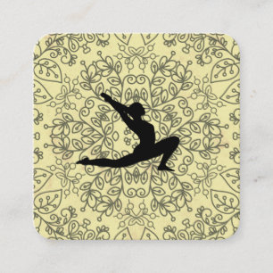 Carte De Visite Carré Pose de yoga   Instructeur de yoga