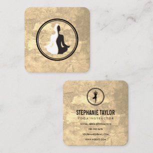 Carte De Visite Carré Poses de yoga   Méditation