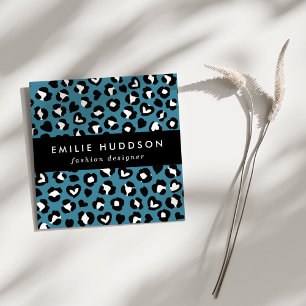 Carte De Visite Carré Poster de animal, Léopard Bleu, Zones de Cheetah,