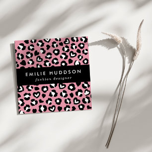 Carte De Visite Carré Poster de animal, Léopard Rose, Zones De Cheetah, 