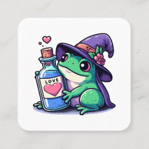 Carte De Visite Carré Potion d'amour sorcière Kawaii
