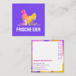 Carte De Visite Carré Poules œufs frais Amour de la couleur Abstraction 
