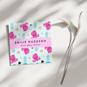 Carte De Visite Carré poulpe, méduse, Centre de jeux, Centre d'activités