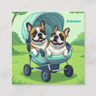 Carte De Visite Carré Poussette pour Bouledogue Français