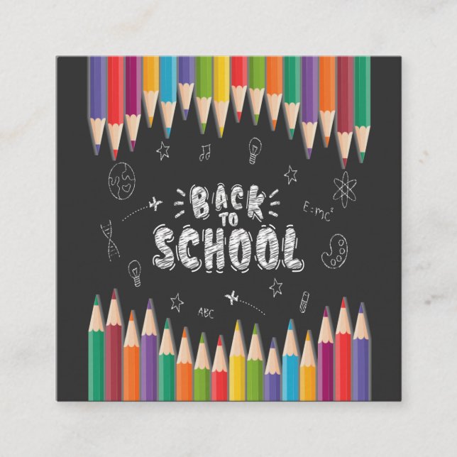 Carte De Visite Carré Première Journée De Chemise D'École, Bienvenue À L (Devant)