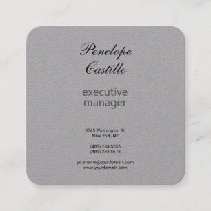 Carte De Visite Carré Premium Grey Professional Moderne Simple