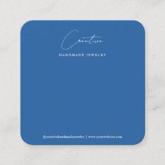 Carte De Visite Carré Présentoir de bijoux à écriture manuscrite bleue m