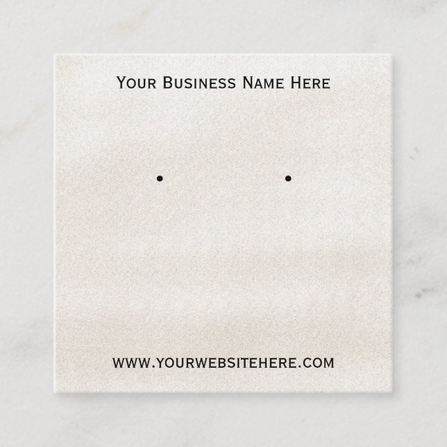 Carte De Visite Carré Présentoir de bijoux à texture neutre (Devant)